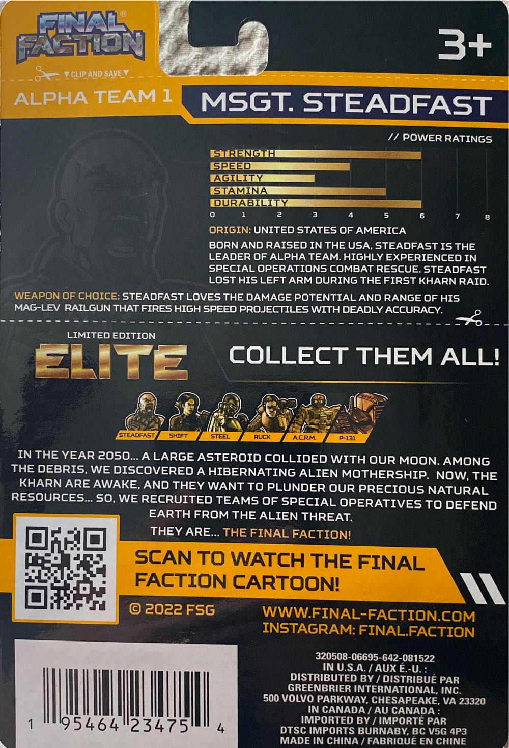 Final Faction: Msgt. Steadfast - Greenbrier International, Inc. (Elite: Gold Edition) action figure collectible - Main Image 2