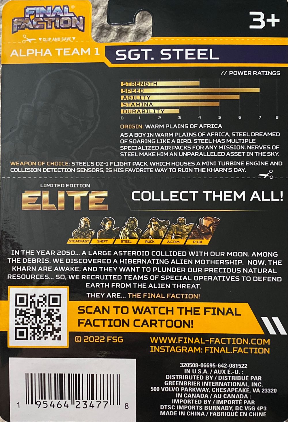 Final Faction: Sgt. Steel - Greenbrier International, Inc. (Elite: Gold Edition) action figure collectible - Main Image 2