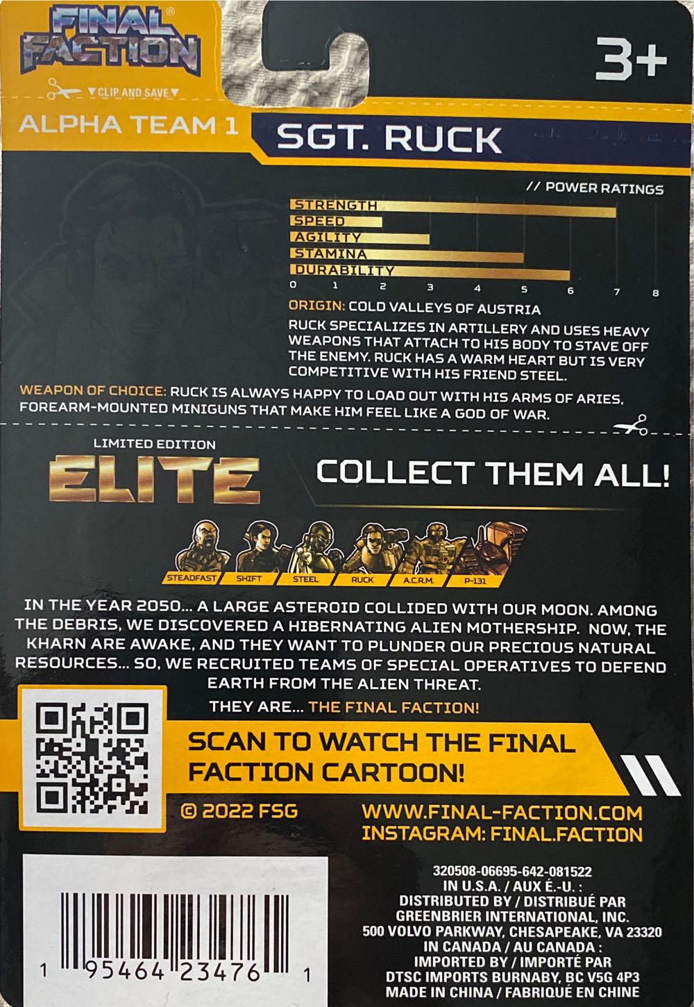 Final Faction: Sgt. Ruck - Greenbrier International, Inc. (Elite: Gold Edition) action figure collectible - Main Image 2