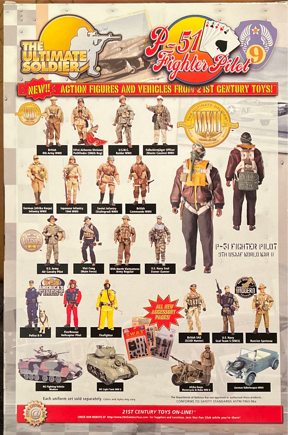 The Ultimate Soldier P-51 Fighter Pilot - 21st Century Toys (The Ultimate Soldier X-D Xtreme Detail) action figure collectible [Barcode 638748336480] - Main Image 2