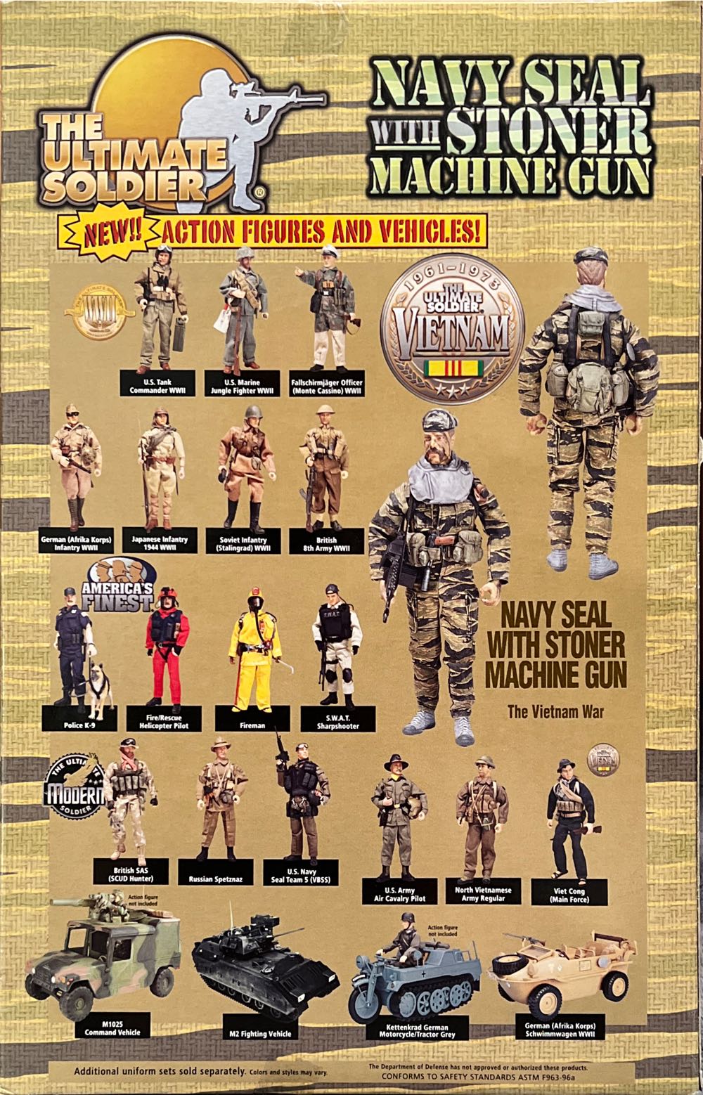 The Ultimate Soldier Navy Seal With Stoner Machine Gun - 21st Century Toys (The Ultimate Soldier Vietnam) action figure collectible [Barcode 638748222103] - Main Image 2