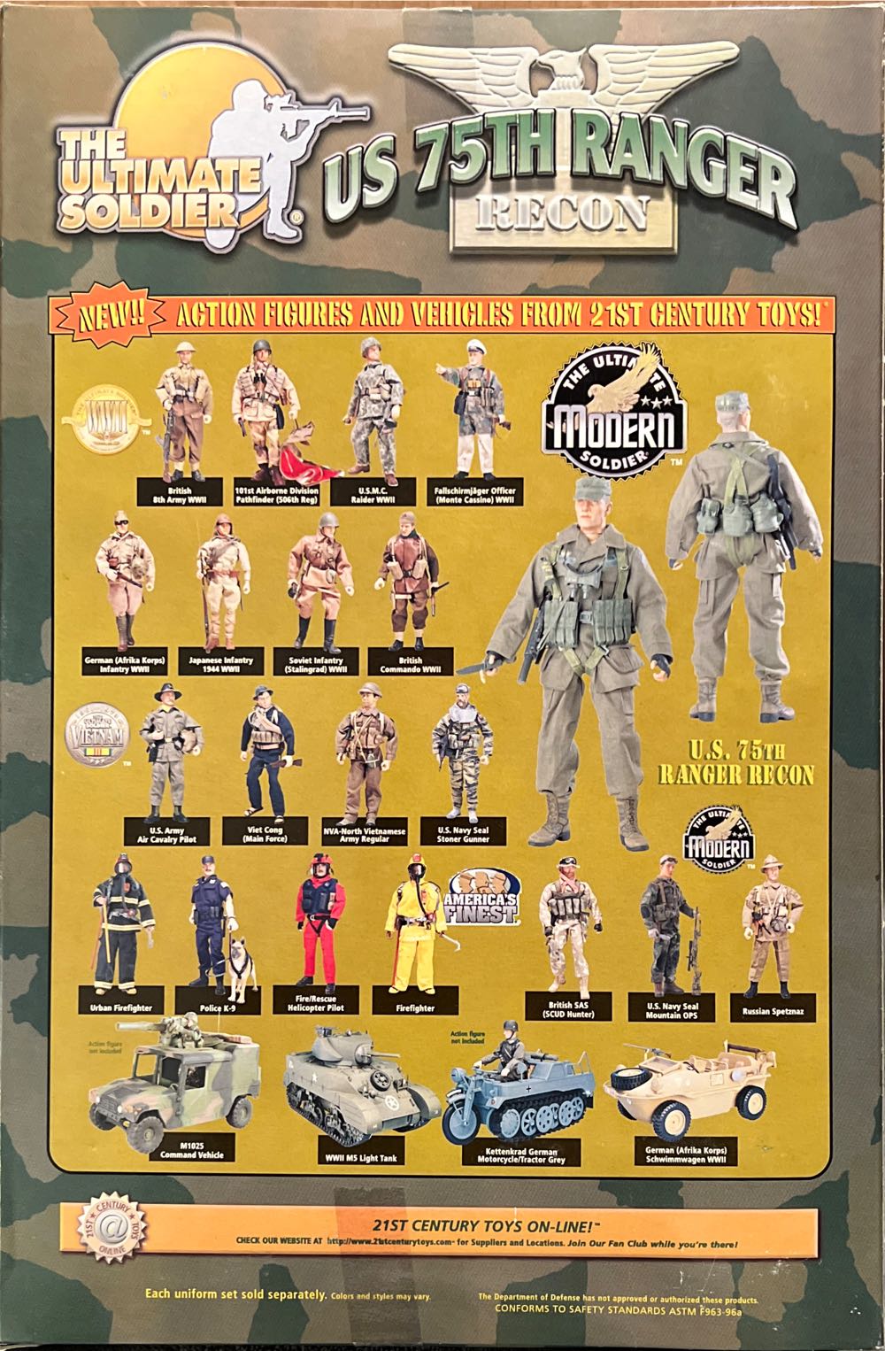 The Ultimate Soldier US 75th Ranger Recon - 21st Century Toys (The Ultimate Modern Soldier) action figure collectible [Barcode 638748336107] - Main Image 2