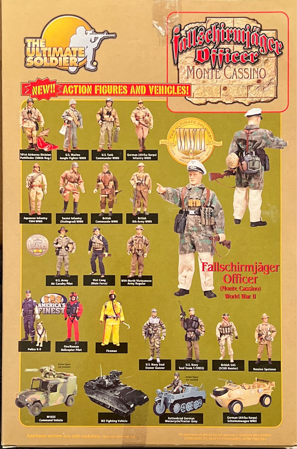 The Ultimate Soldier Fallschirmjäger Officer Monte Cassino - 21st Century Toys (The Ultimate Soldier WWII) action figure collectible [Barcode 638748223803] - Main Image 2