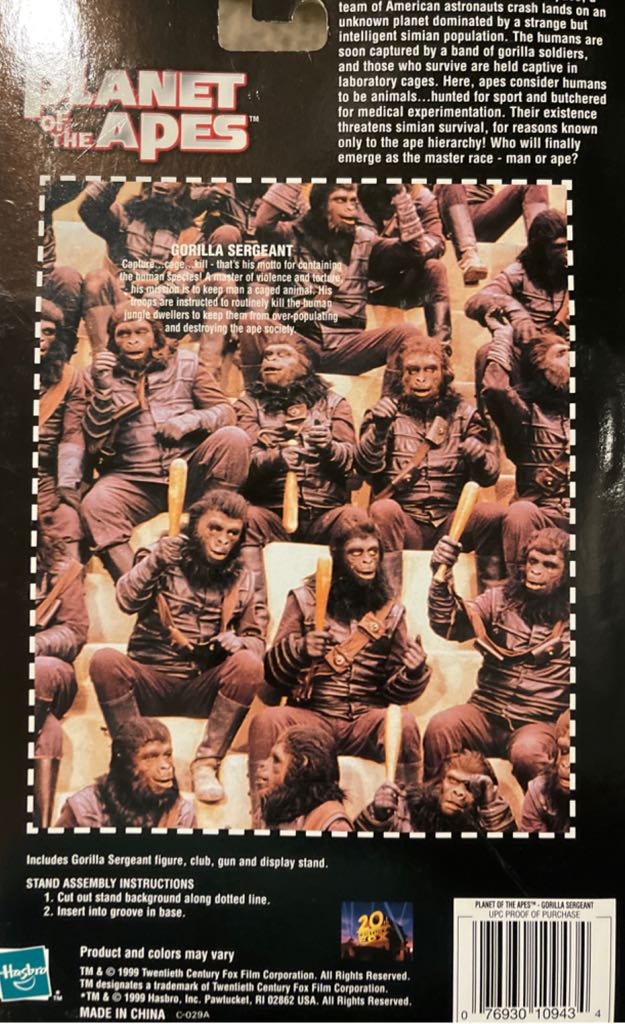 Planet Of The Apes: Gorilla Sargent - Hasbro action figure collectible [Barcode 076930109434] - Main Image 2