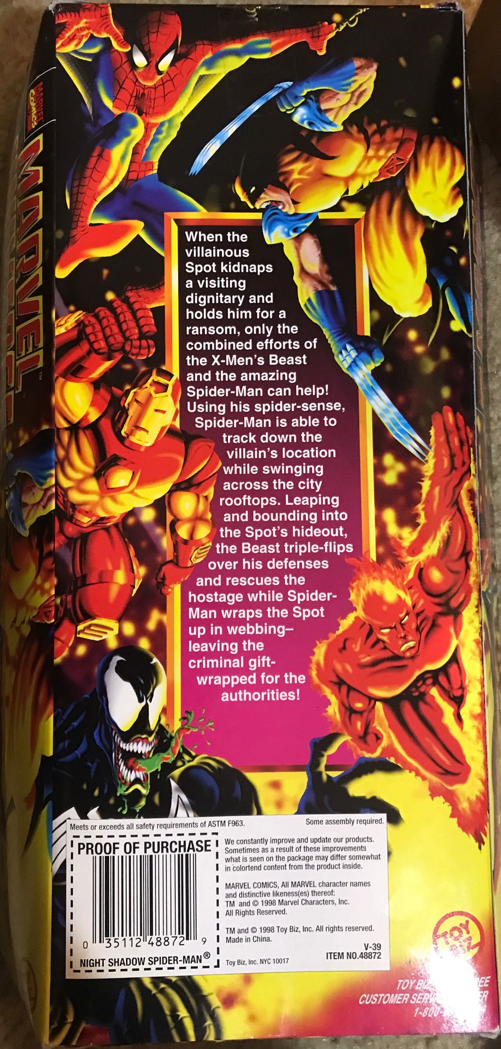 Marvel Universe Night Shadow Spider-man 10 Inch - Toy Biz Inc action figure collectible [Barcode 035112488729] - Main Image 2