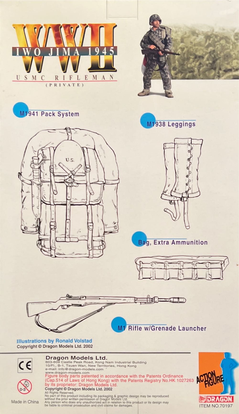 New Generation WWII  Usmc Rifleman ’Zeke’ Iwo Jima 1 6 Scale Action Figure - Dragon Models Ltd. (IWO Jima 1945) action figure collectible [Barcode 089195701978] - Main Image 2