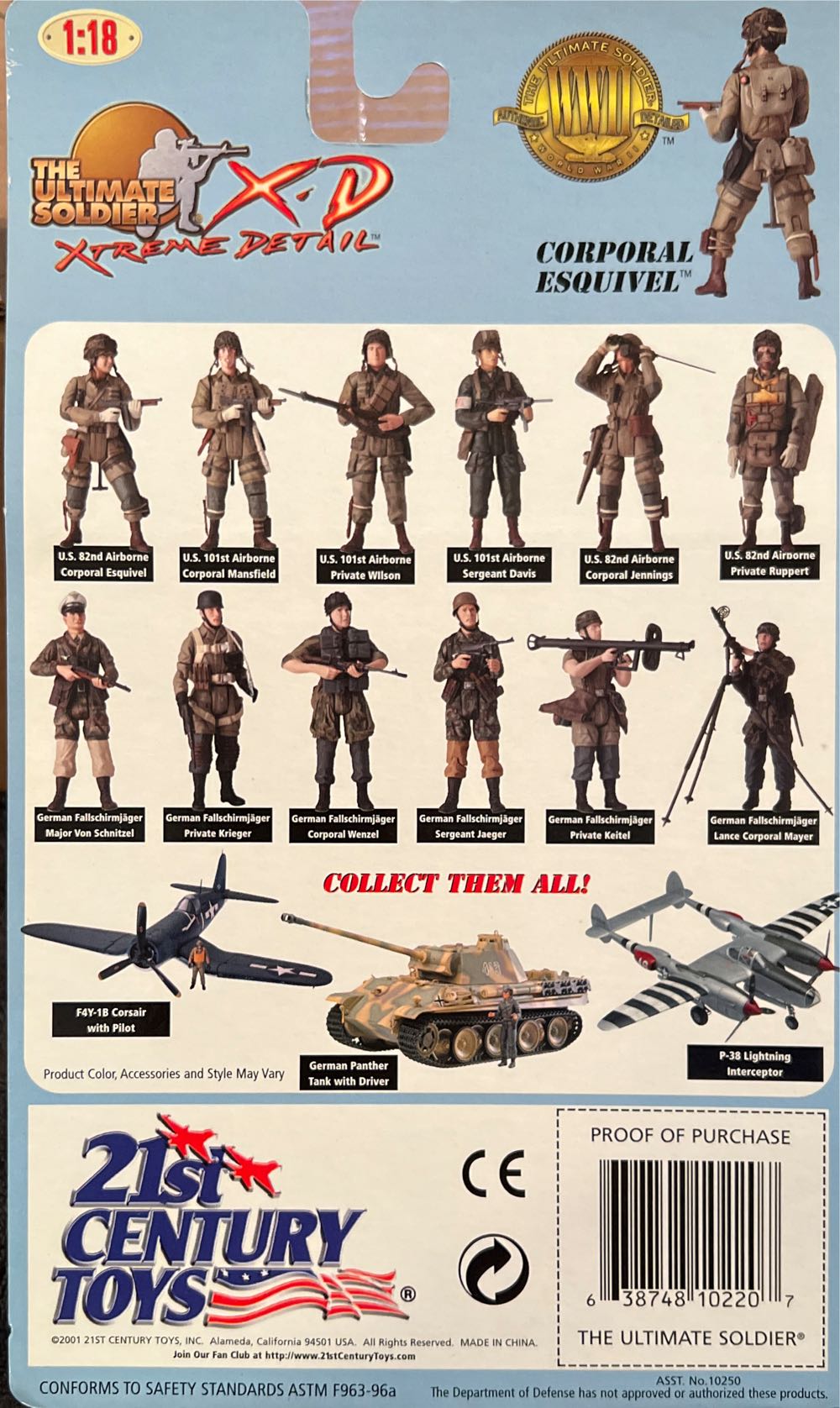 The Ultimate Soldier 82nd Airborne Corporal Esquivel Nib - 21st Century Toys (The Ultimate Soldier X-D Xtreme Detail) action figure collectible [Barcode 638748102207] - Main Image 2