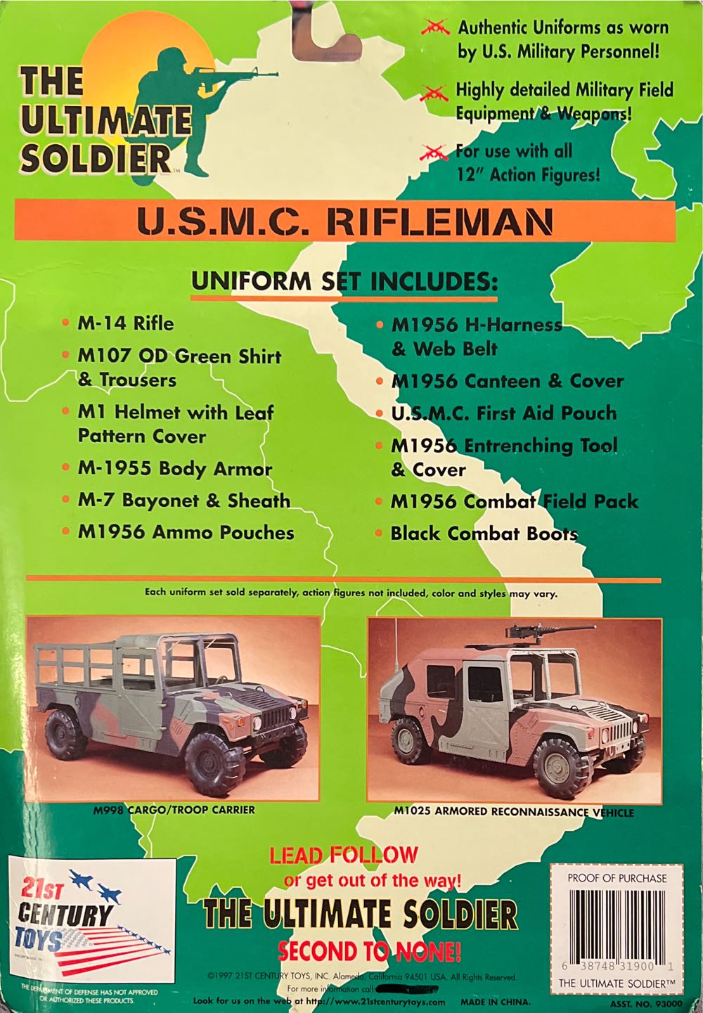 Ultimate Soldier Usmc Rifleman Uniform Set Nib #31900 - 21st Century Toys (The Ultimate Soldier) action figure collectible [Barcode 638748319001] - Main Image 2