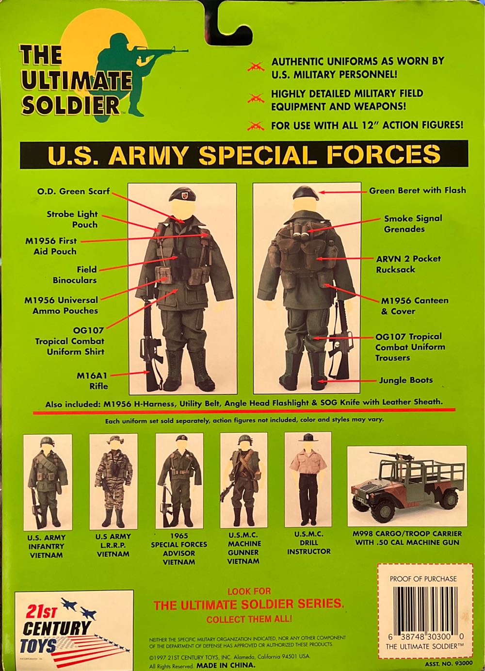 The Ultimate Soldier Us Army Special Forces Military ... - 21st Century Toys (The Ultimate Soldier) action figure collectible [Barcode 638748303000] - Main Image 2