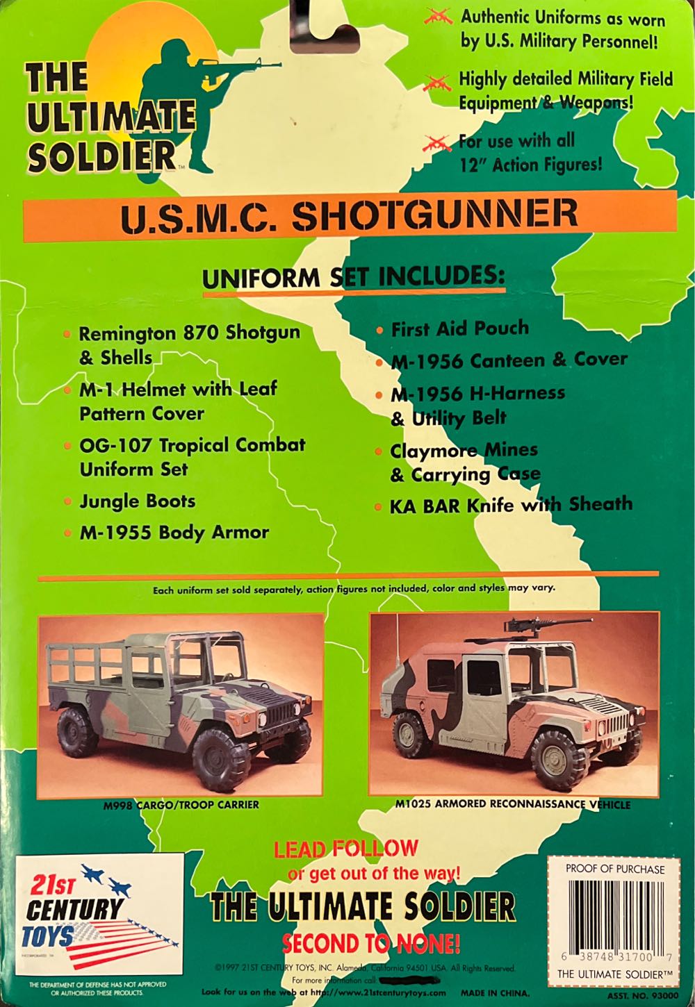 Ultimate Soldier Usmc Shotgunner Uniform Set #31900 ... - 21st Century Toys (The Ultimate Soldier) action figure collectible [Barcode 638748317007] - Main Image 2