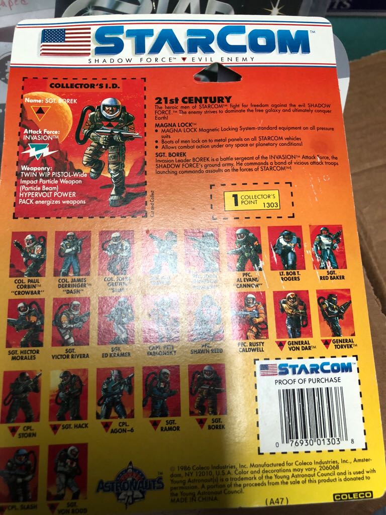 Starcom Sgt. Borek - Coleco (StarCom) action figure collectible - Main Image 2