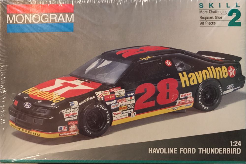 Monogram # #28 Davey Allison Havoline Ford Thunberbird 1 24 Sc Model Kit - Monogram (Race Car) action figure collectible [Barcode 076513024307] - Main Image 1