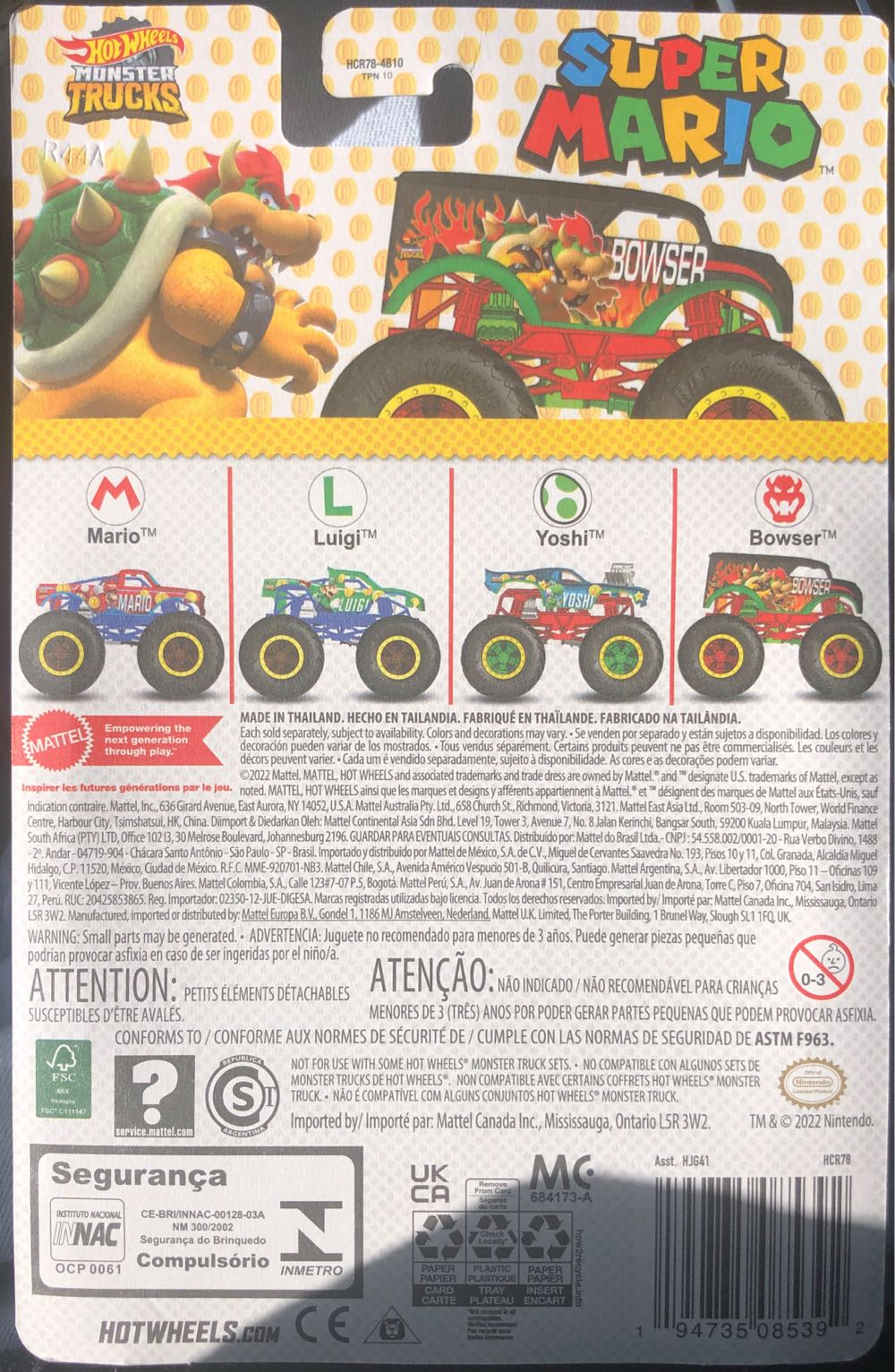 Hot Wheels Monster Trucks: Super Mario: Bowser - Mattel (Hot Wheels) (Super Mario) action figure collectible [Barcode 194735085392] - Main Image 2