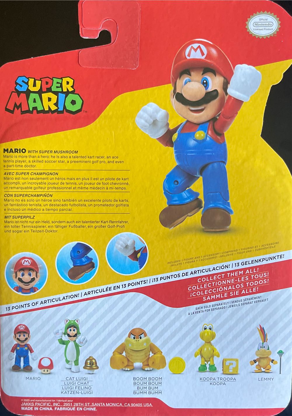 Super Mario 4” Mario With Super Mushroom Action Figure - Jakks (Super Mario) action figure collectible [Barcode 192995415423] - Main Image 2