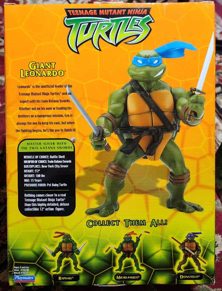 Teenage Mutant Ninja Turtles Fox Box 12” Giant Leonardo  - Playmates (Teenage Mutant Ninja Turtles) action figure collectible [Barcode 043377541417] - Main Image 2
