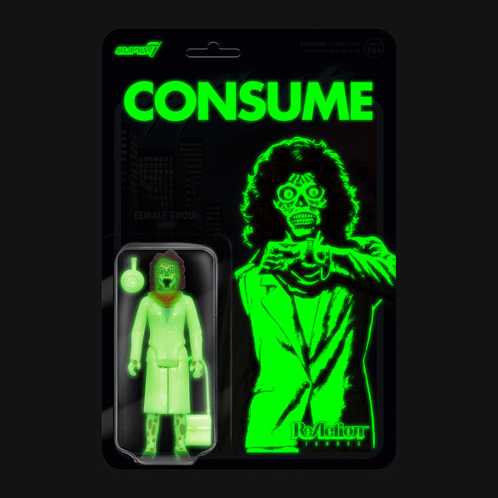 Reaction Super7: They Live Glow Female Ghoul - Super 7/ReAction (They Live Super7) action figure collectible [Barcode 840049885387] - Main Image 3