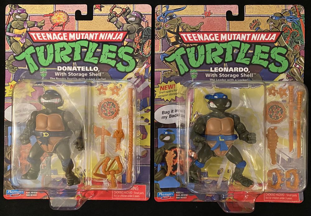 TMNT (Classic Reissue): Storage Shell 4-Pack (Leonardo, Raphael, Michelangelo & Donatello) - Playmates (TMNT Re-Issue) action figure collectible [Barcode 043377813248] - Main Image 2