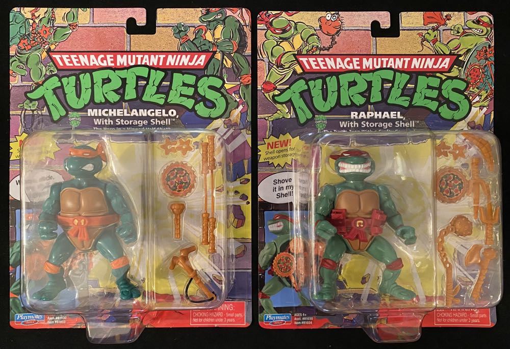 TMNT (Classic Reissue): Storage Shell 4-Pack (Leonardo, Raphael, Michelangelo & Donatello) - Playmates (TMNT Re-Issue) action figure collectible [Barcode 043377813248] - Main Image 3