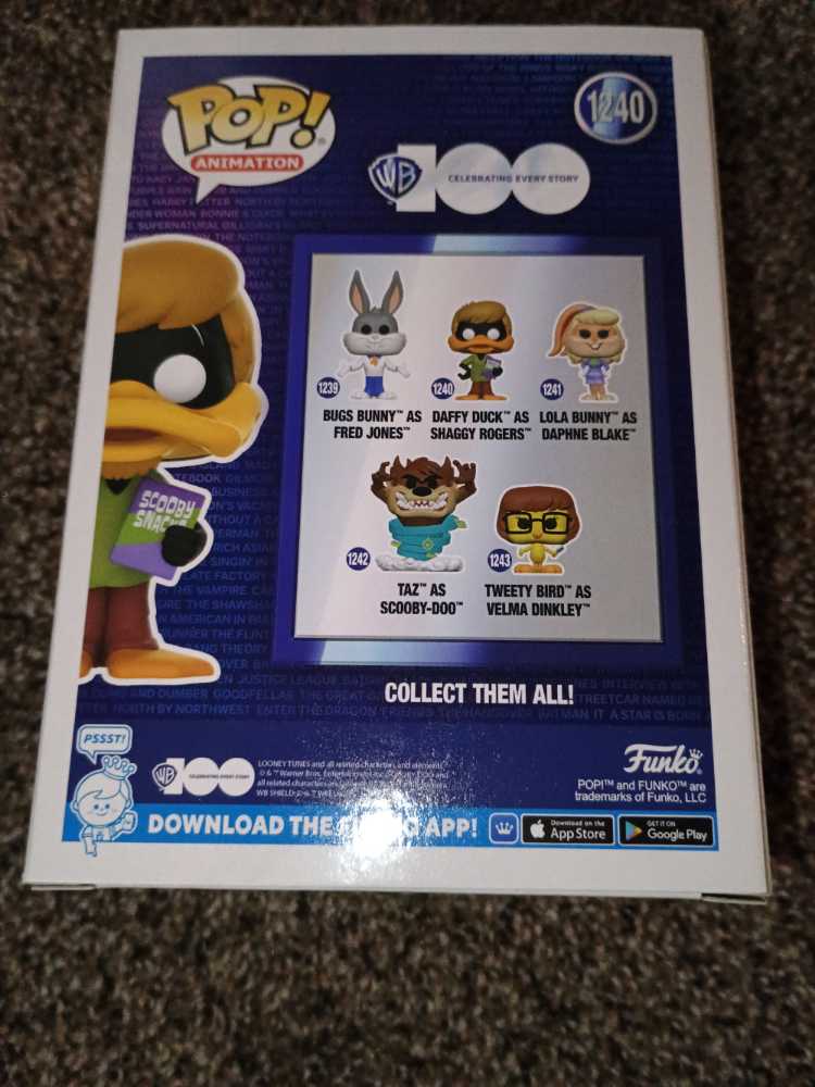 Looney Tunes: Daffy Duck As Shaggy Rogers #1240 - Funko (WB 100) action figure collectible [Barcode 889698694254] - Main Image 2