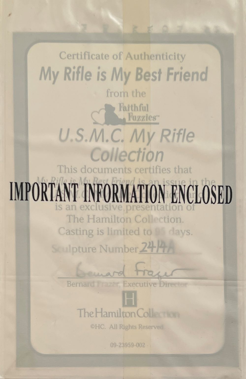 USMC My Rifle Collection - The Hamilton Collection (Faithful Fuzzies) action figure collectible - Main Image 3