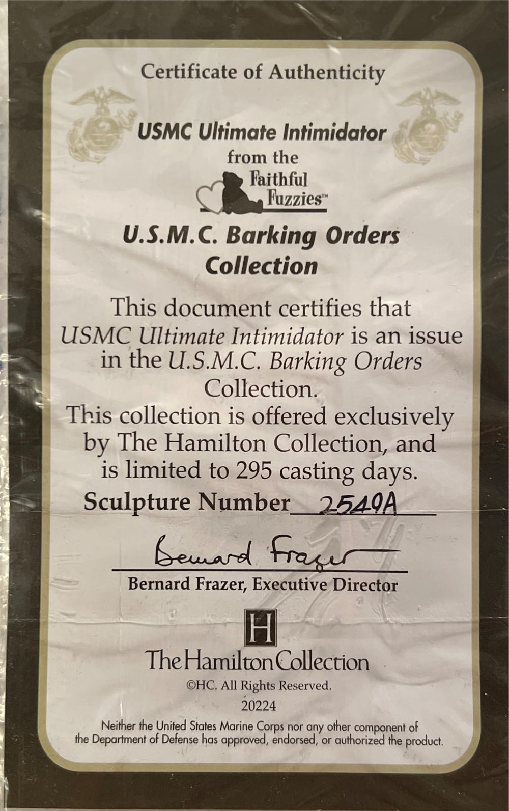 USMC Barking Orders Collection - The Hamilton Collection (Faithful Fuzzies) action figure collectible - Main Image 3