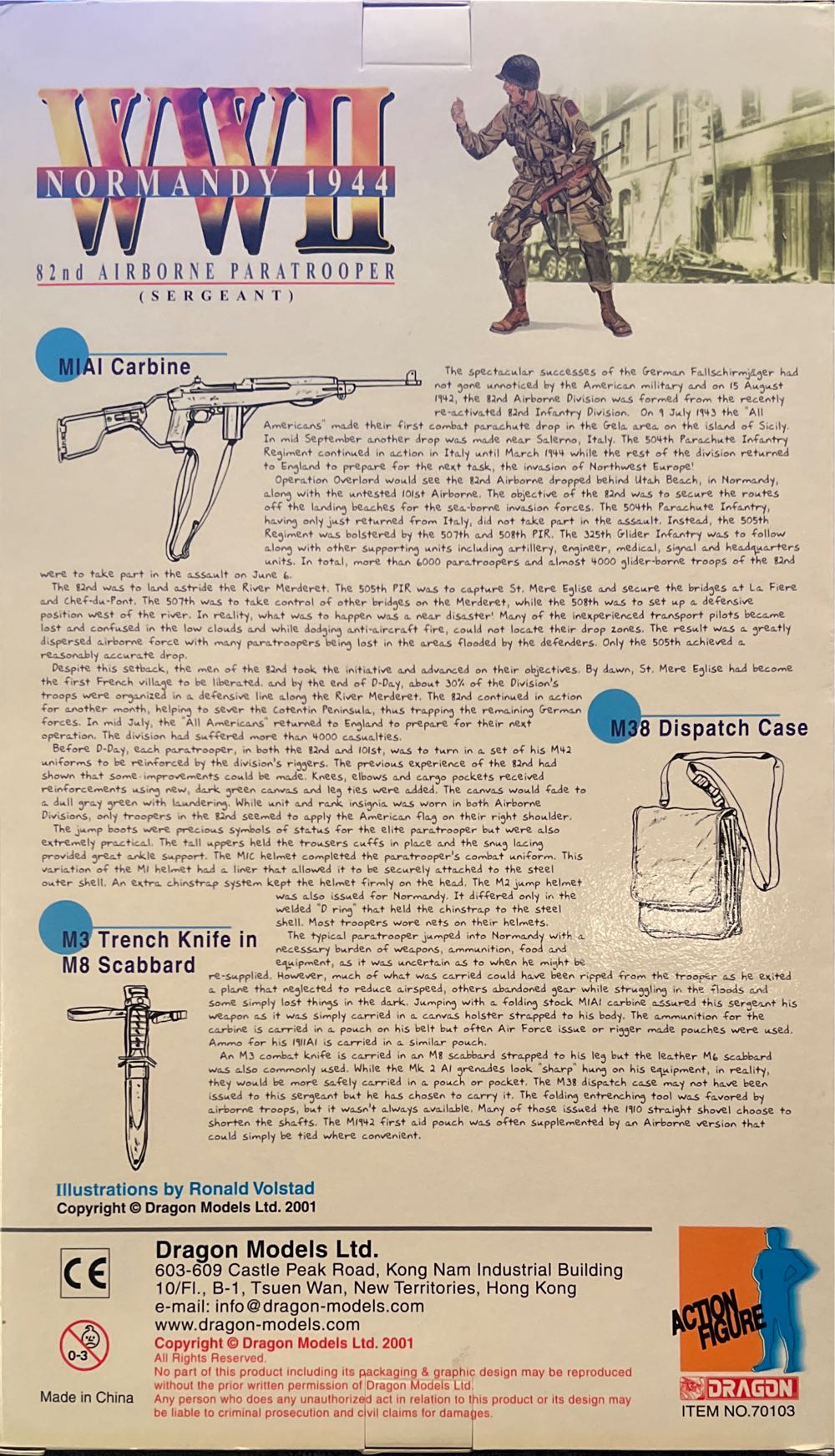New Generation WWII 82nd Airborne Paratrooper - Dragon Models Ltd. (Normandy 1944) action figure collectible [Barcode 089195701039] - Main Image 3