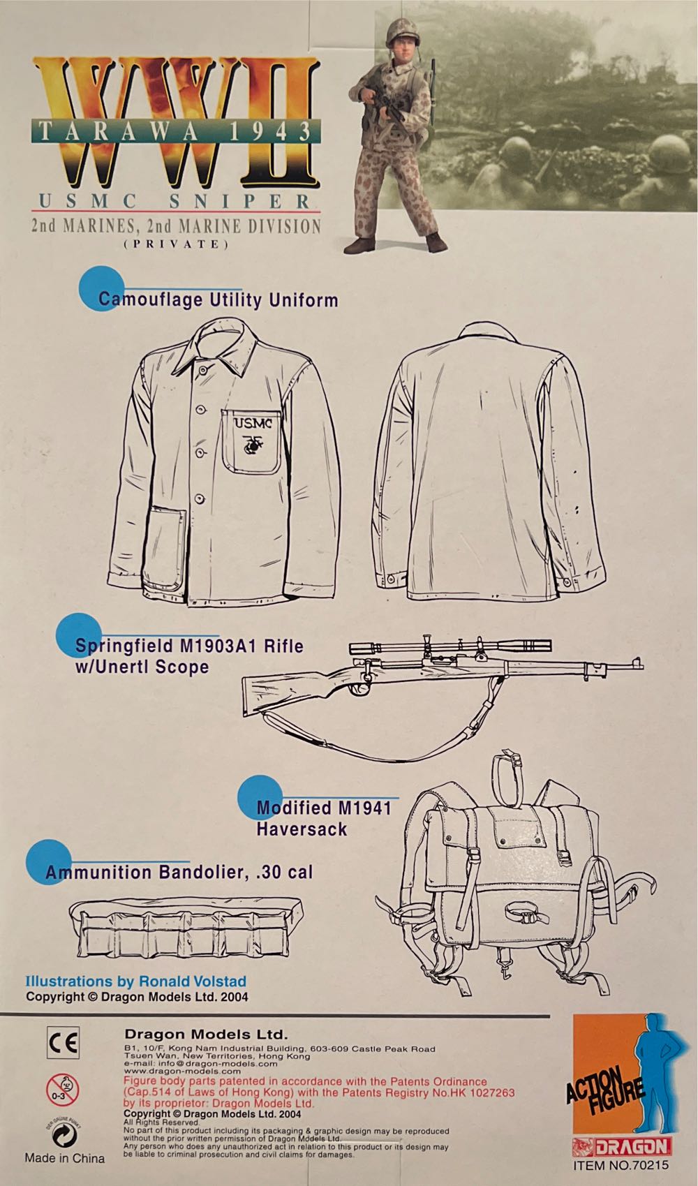 New Generation USMC Sniper 2nd Marines - Dragon Models Ltd. (Tarawa 1943) action figure collectible [Barcode 089195702159] - Main Image 3