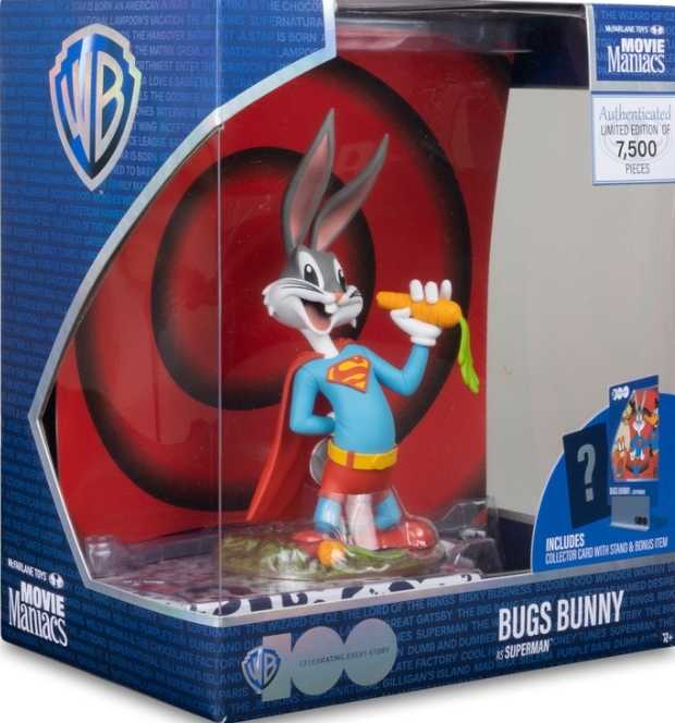 Mcfarlane Toys Movie Maniacs 7” Posed Wb100 Wave 1 Bugs Bunny As Superman Looney Tunes - McFarlane Toys (Movie Maniacs) action figure collectible [Barcode 787926140019] - Main Image 3