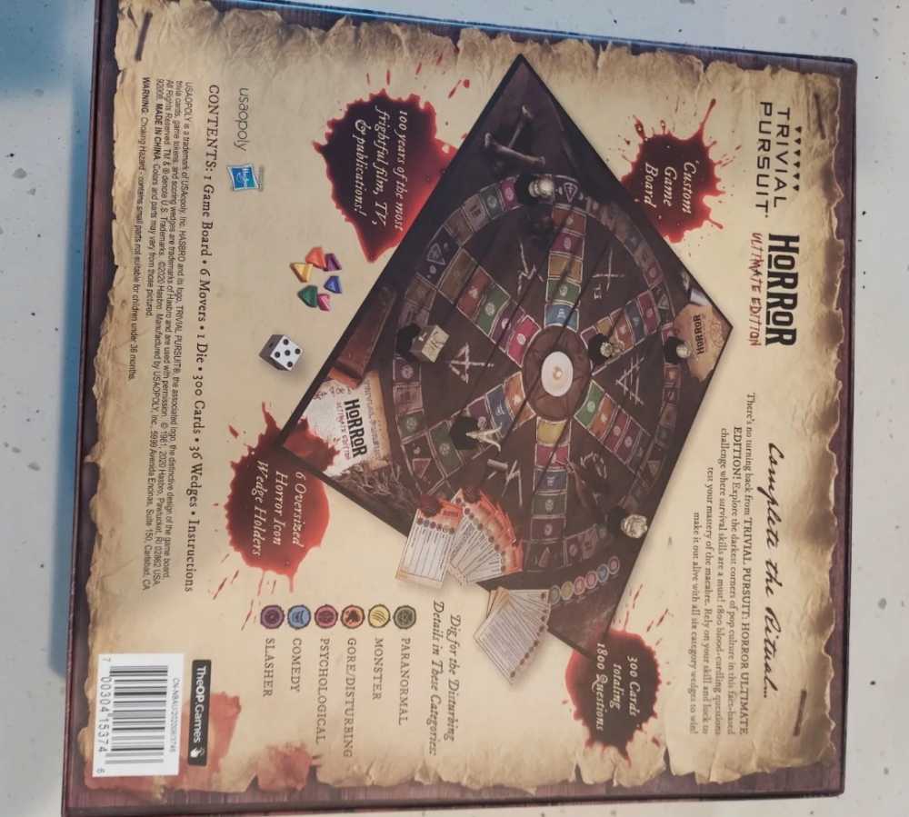 Trivial Pursuit Horror Ultimate Edition | Horror Trivia Game Featuring Questions From Classic Horror Films & Books | Collectible Trivia Board Game For Fans Of Horror Movies - Hasbro (Board Games) action figure collectible [Barcode 700304153746] - Main Image 3