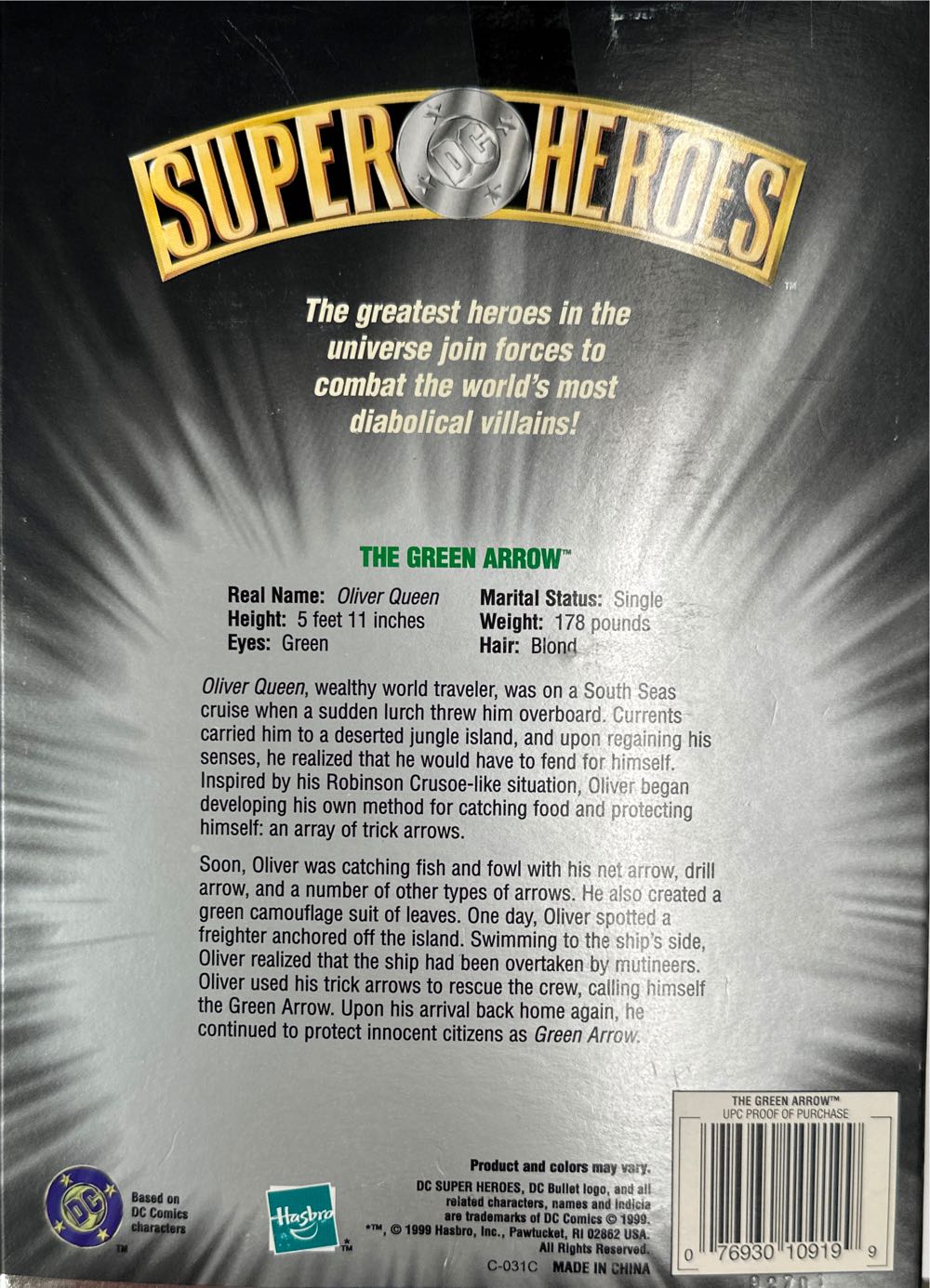 Dc Super Heroes Silver Age Collection Green Arrow  action figure collectible [Barcode 076930109199] - Main Image 2