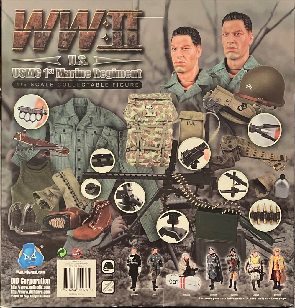 WWII U.S. USMC 1st Marine Regiment - Did Corp action figure collectible [Barcode 870454000761] - Main Image 3