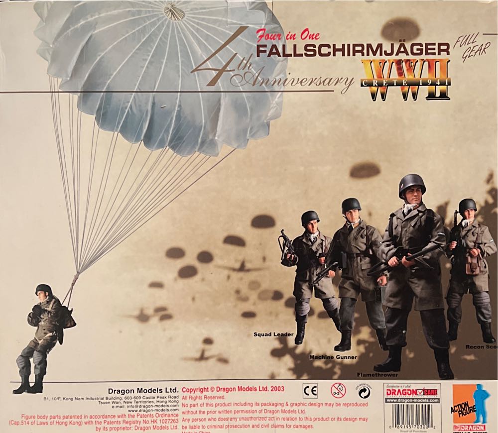 New Generation WWII Fallschirmjäger - Dragon Models Ltd. (Crete 1941) action figure collectible [Barcode 089195703002] - Main Image 3