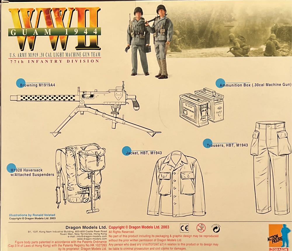 New Generation WWII U.S. Army M1919 - Dragon Models Ltd. (Guam 1944) action figure collectible [Barcode 089195702142] - Main Image 3