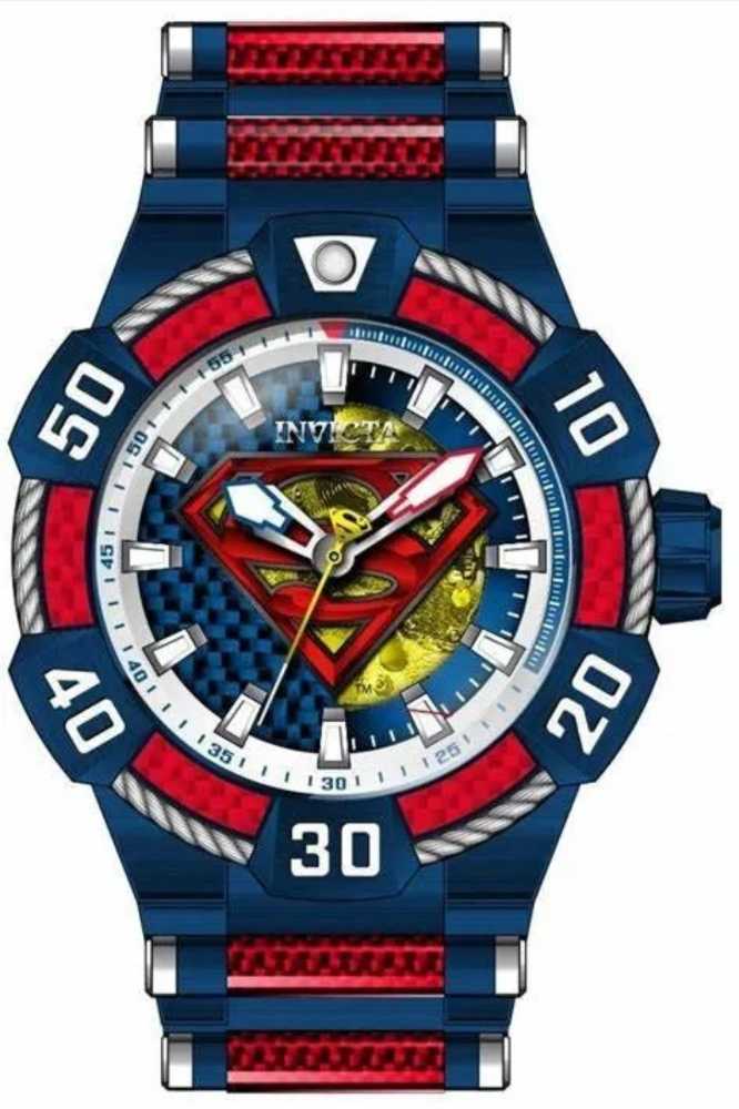 Invicta DC Comics Superman Automatic Men’s Watch - 52mm, Blue, Red, Steel (41001) - Invicta action figure collectible - Main Image 3