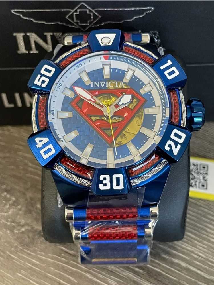 Invicta DC Comics Superman Automatic Men’s Watch - 52mm, Blue, Red, Steel (41001) - Invicta action figure collectible - Main Image 4