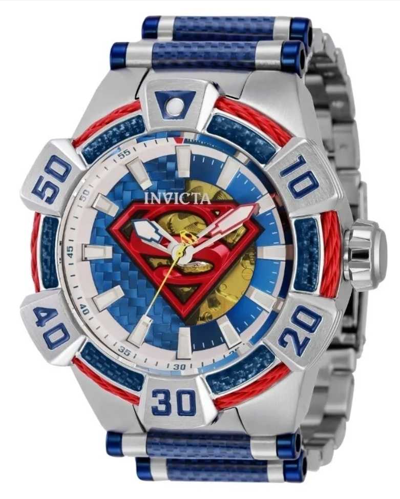 Invicta DC Comics Superman Automatic Men’s Watch - 52mm, Steel, Blue (41000) - Invicta action figure collectible - Main Image 2