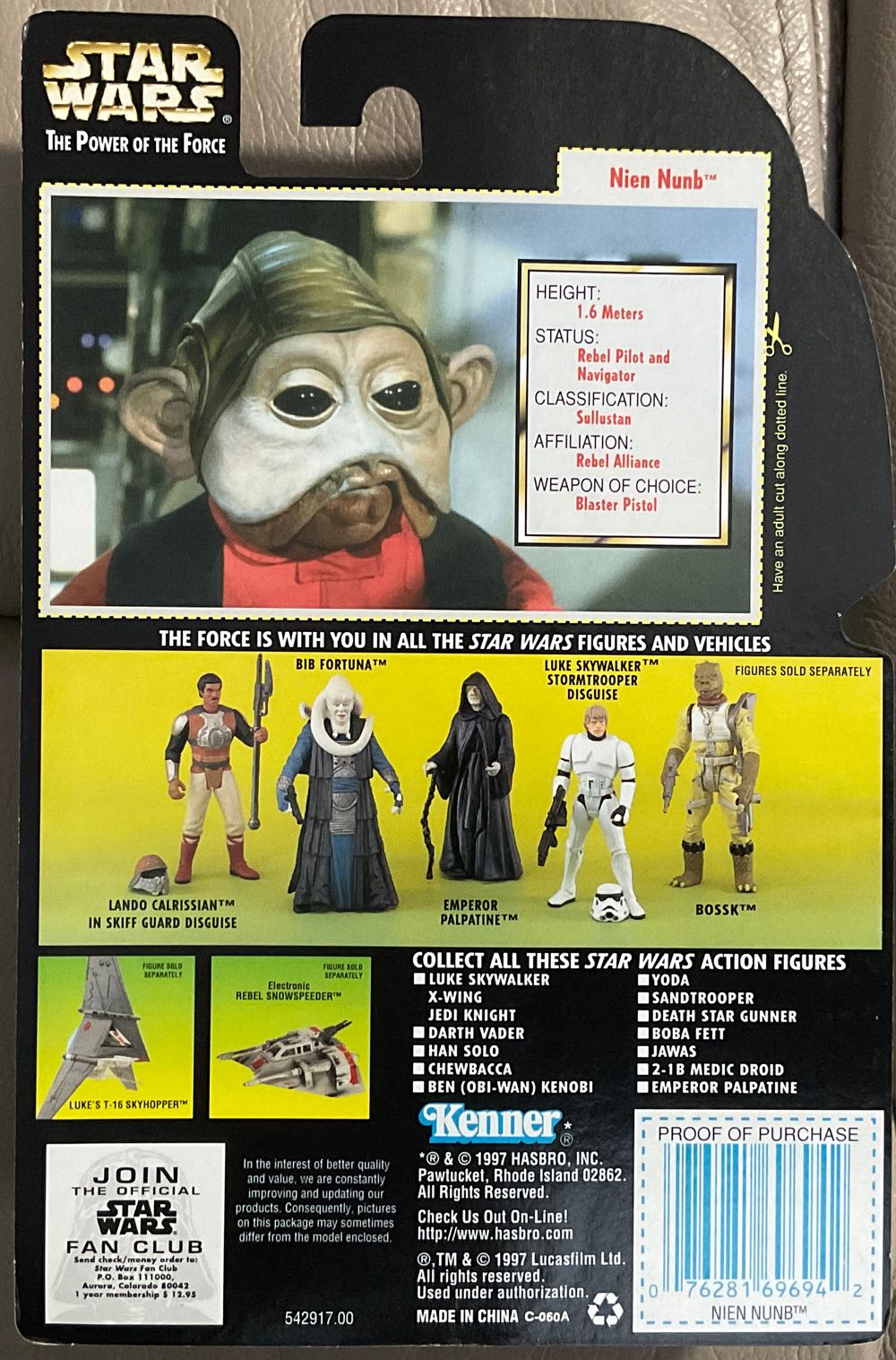 Power Of The Force (GC) - Nien Nunb - Hasbro (Return Of The Jedi) action figure collectible - Main Image 2