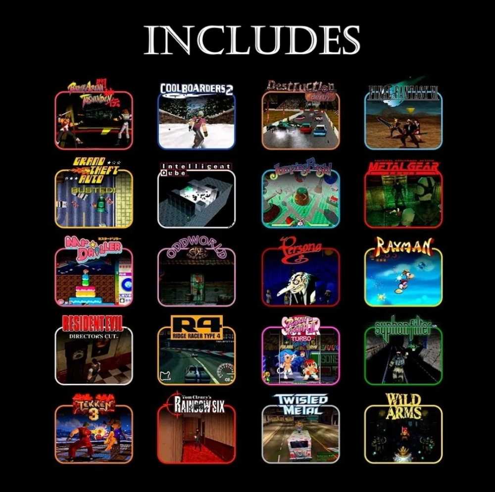 Sony PlayStation Classic Mini Gray Console with x20 Pre-Loaded Games! - Sony Playstation action figure collectible [Barcode 9777789586070] - Main Image 2