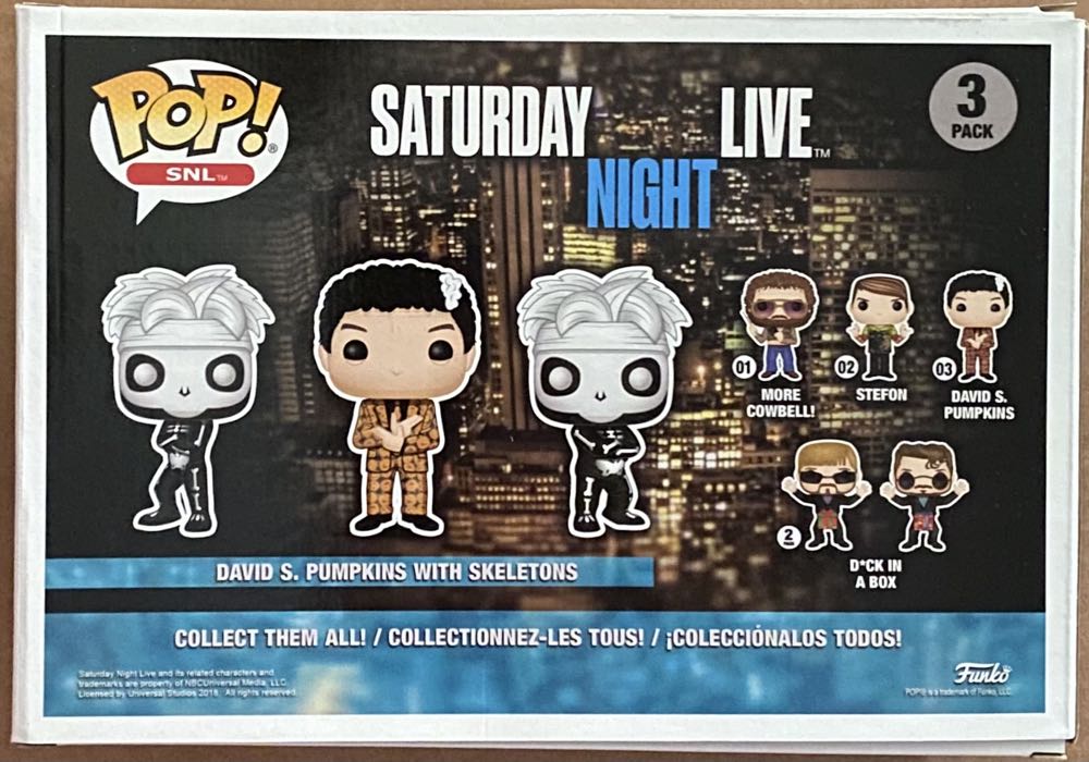 Pop! SNL: David S. Pumpkins With Skeletons (3 Pack) - Funko (Saturday Night Live) action figure collectible [Barcode 889698292498] - Main Image 3