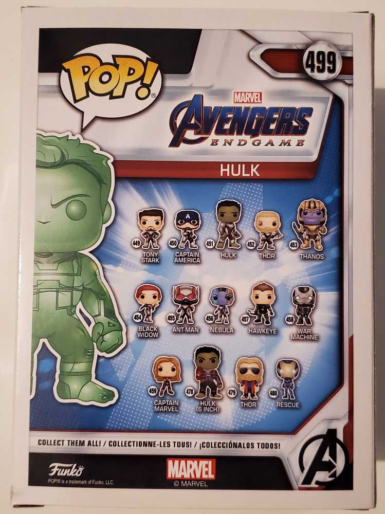 Hulk #499 (Green Chrome Variation) - Marvel: Avengers Endgame - Funko (Funko Pop!) action figure collectible [Barcode 889698413503] - Main Image 4