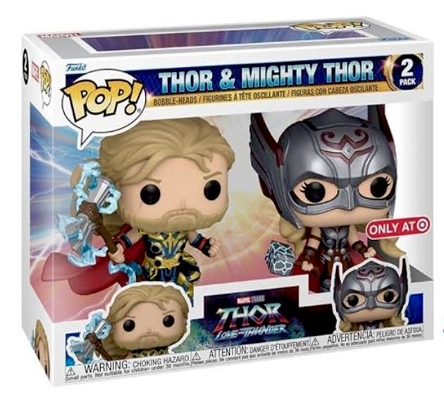 Funko Pop! MARVEL Studios Thor: Love and Thunder Thor & Mighty Thor (Target Exclusive) 2-pack - Funko (Marvel Studios Thor: Love and Thunder) action figure collectible [Barcode 889698631761] - Main Image 2
