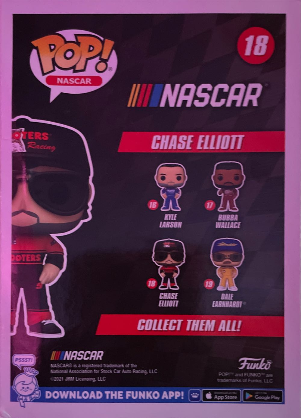 Hand- Signed/Autographed Funko Pop! Nascar: #18 Chase Elliott- Hooters - Funko (NASCAR) (Funko Pop! Nascar) action figure collectible [Barcode 889698592369] - Main Image 3