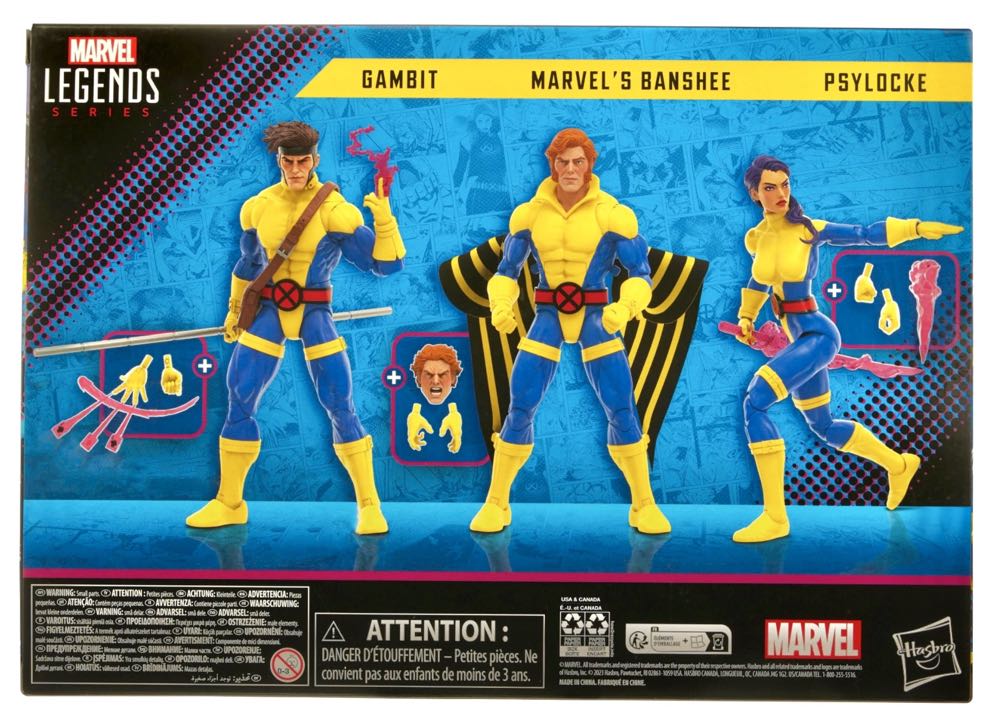 Marvel Legends X-Men 60th Anniversary Series GAMBIT, BANSHEE, & PSYLOCKE - Hasbro (Marvel Legends Deluxe Series) action figure collectible - Main Image 2