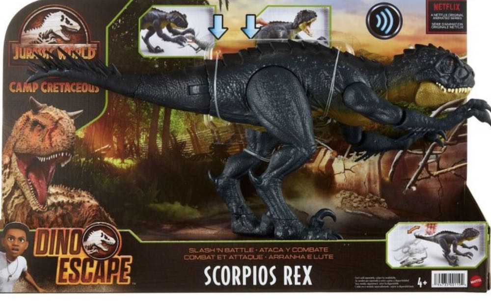 Jurassic World: Scorpios Rex - Mattel (Camp Cretaceous: Dino Escape: Slash ‘N Battle) action figure collectible - Main Image 2