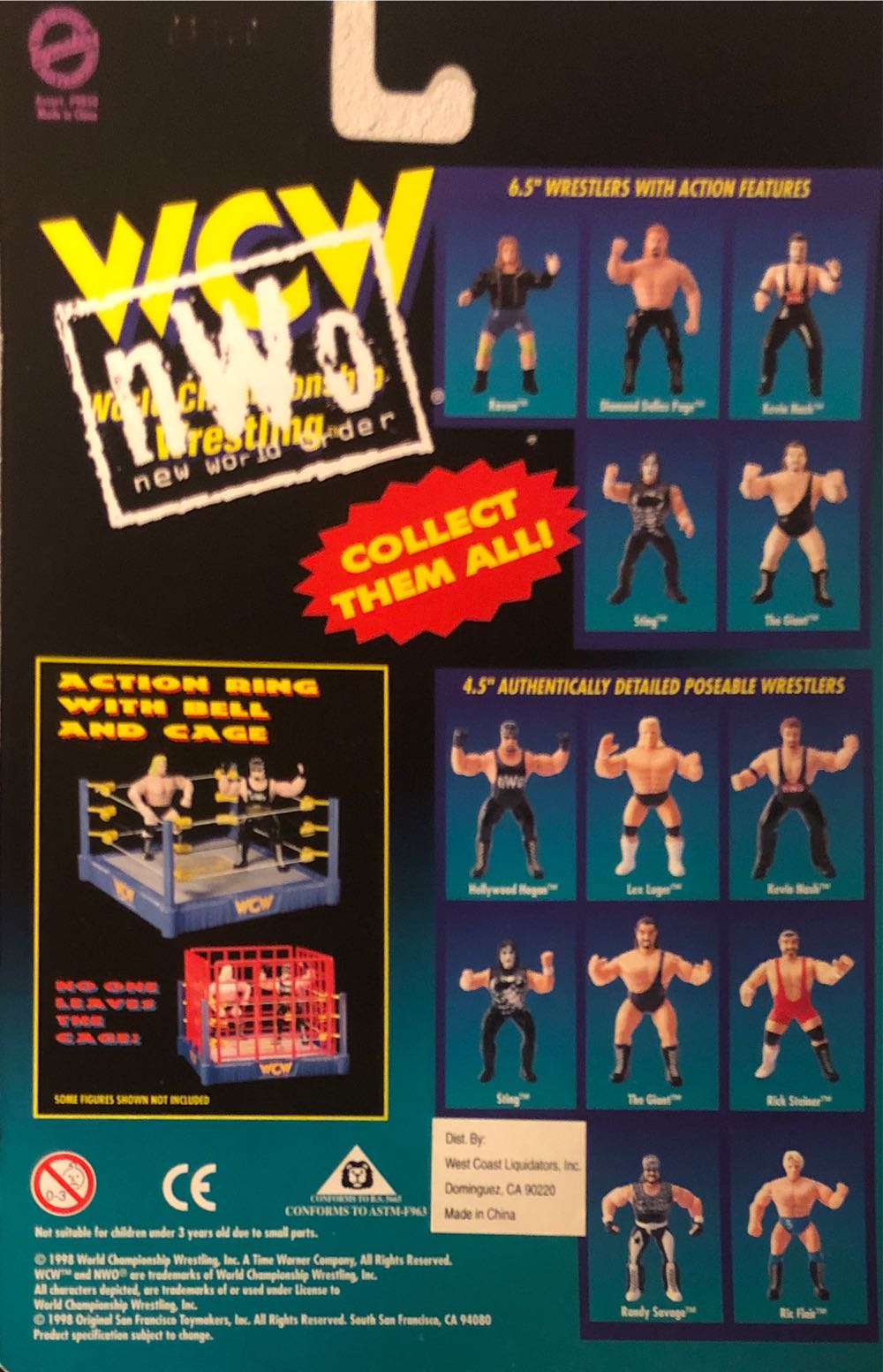 Kevin Nash - WCW 4.5” OSFTM - Original San Francisco Toymakers Inc (WCW OSFTM 4.5 Inch Scale Action Figures Wrestling Ring & Cage! (Battle Royal Gift Set With 6 Figures)) action figure collectible [Barcode 747005098594] - Main Image 2