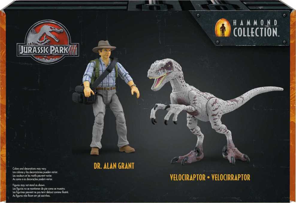 Hammond Collection Dr. Alan Grant & Velociraptor Pack Raptor Egg Accessories Amazon Exclusive - Mattel (Jurassic World) action figure collectible [Barcode 194735115594] - Main Image 2