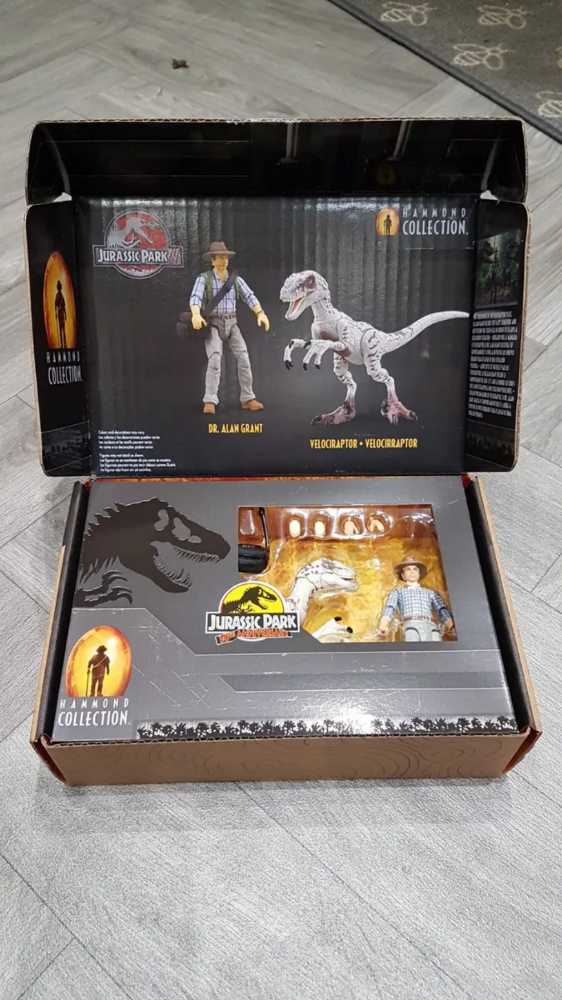 Hammond Collection Dr. Alan Grant & Velociraptor Pack Raptor Egg Accessories Amazon Exclusive - Mattel (Jurassic World) action figure collectible [Barcode 194735115594] - Main Image 4