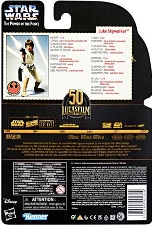 50th Lucasfilm Luke Skywalker (A New Hope)  (The Black Series (6”)) action figure collectible [Barcode 461015720794] - Main Image 2