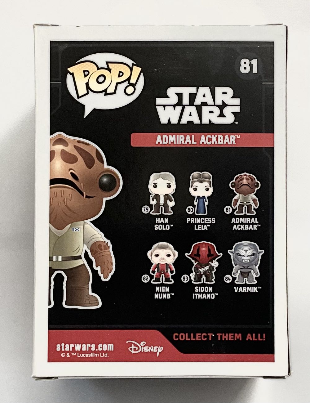 #81 Admiral Ackbar  (Funko Pop!) action figure collectible [Barcode 849803065850] - Main Image 2