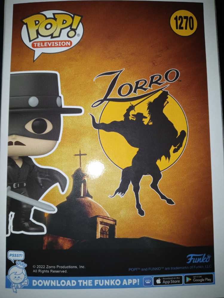 Zorro #1270 - Funko (Zorro) (Funko Pop) action figure collectible [Barcode 889698593182] - Main Image 2